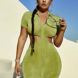 Spicy green casual dress by SHEIN. Size M